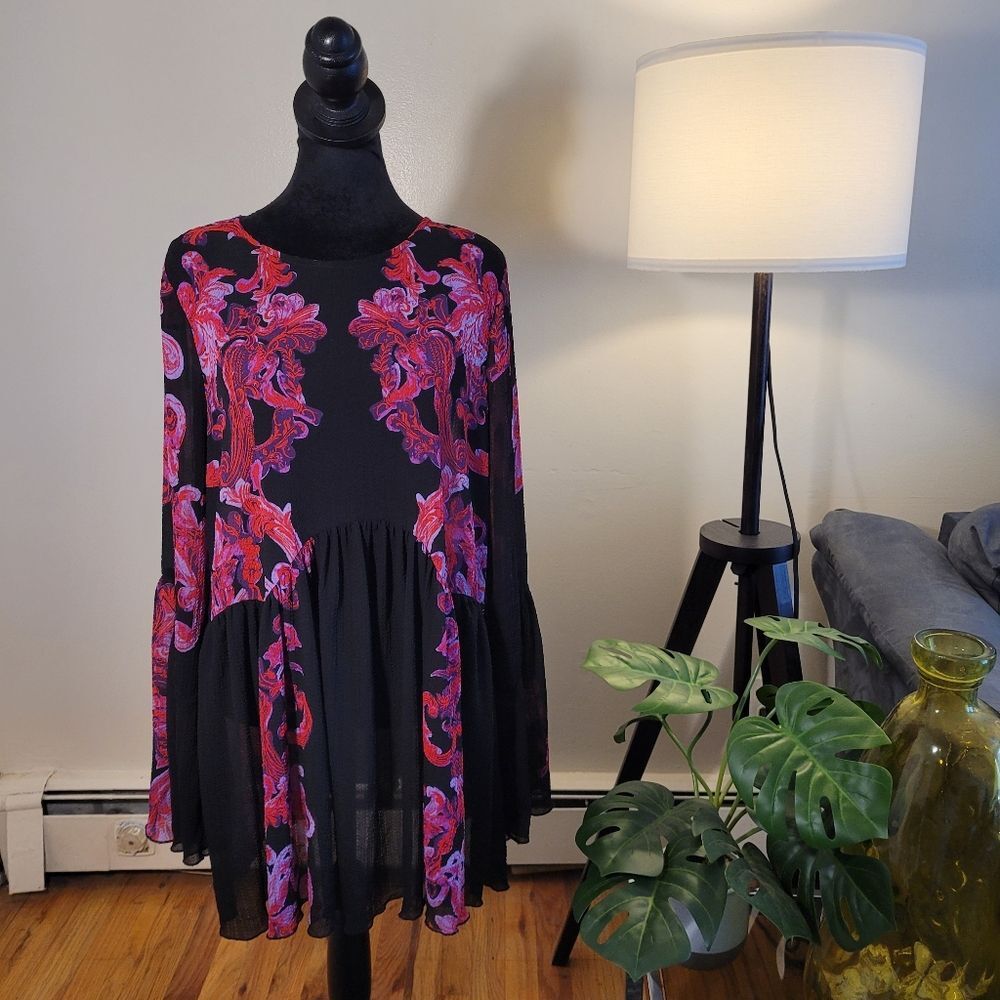 Free People Women's Pink & Black Dress Size Small - Picture 16 of 16